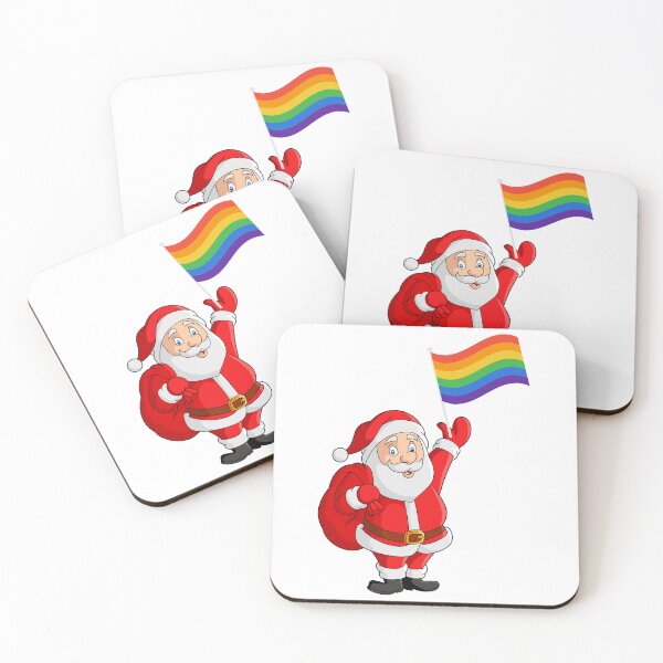 Item preview, SANTA & PRIDE FLAG designed and sold by Festive Feminist.