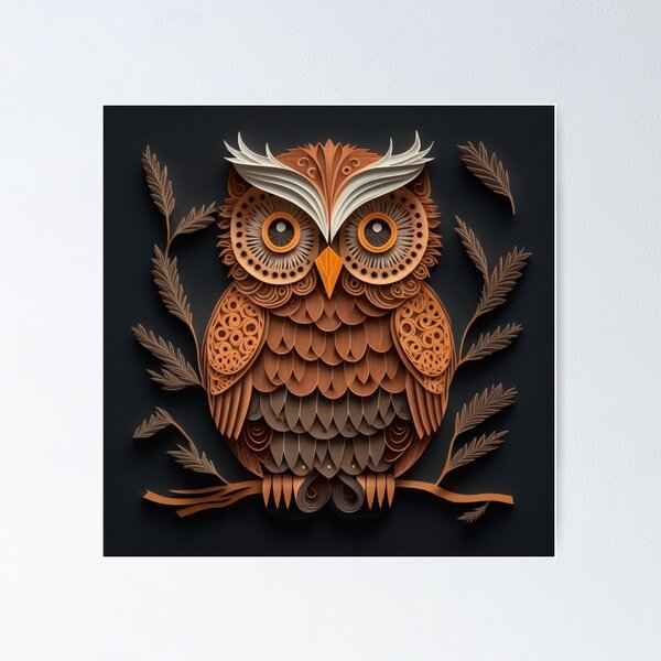 Item preview, Paper Cutout of a Owl designed and sold by harborhouse55.