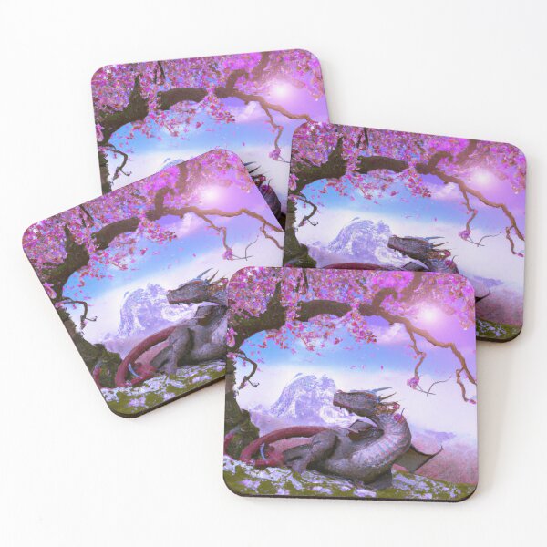 Item preview, Medieval Dragon under a Blooming Cherry Blossom designed and sold by Lilieae.