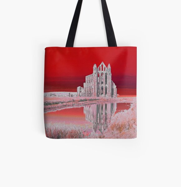 Whitby Abbey (Red) All Over Print Tote Bag