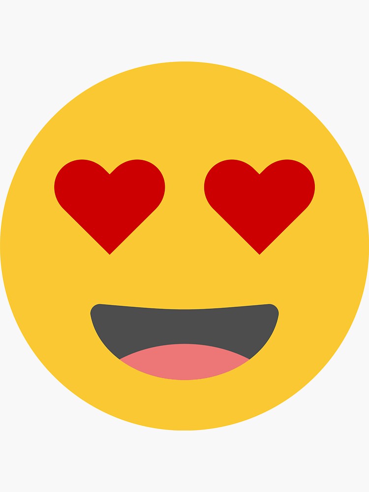 "Love eyes happy emoji" Sticker for Sale by YouBeeVintage Redbubble