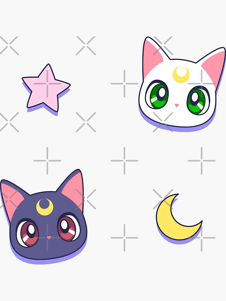 Moon Girls Anime Enamel Pins Cute Kawaii Chibi Magical Girl Cat