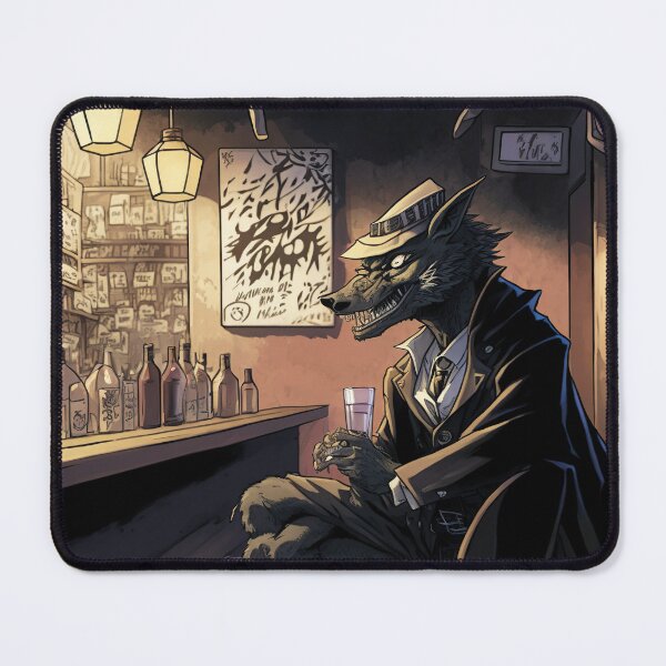 Item preview, Black sad comic style wolf designed and sold by IA-Power.