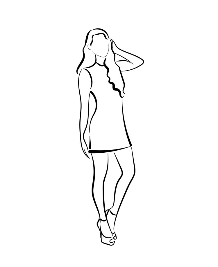 Young Pretty Woman In Hat Line Portrait Romantic Outline Sketch Stock  Illustration - Download Image Now - iStock