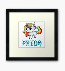 Frida Unicorn Sticker Gerahmtes Wandbild