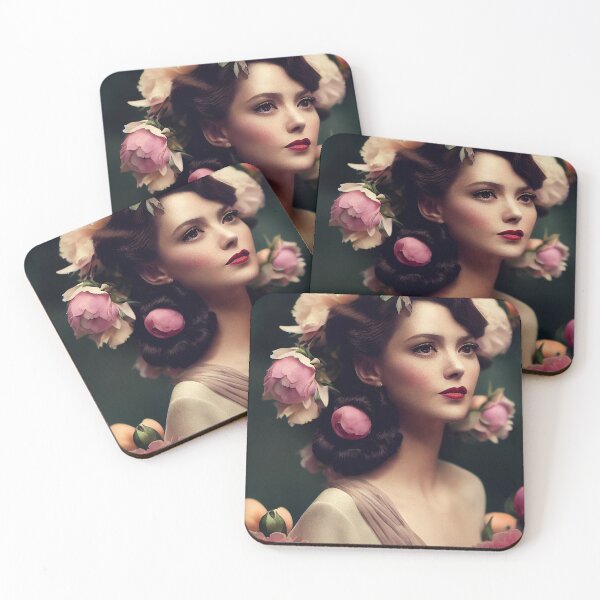 Item preview, Portrait of a woman surrounded by flowers designed and sold by alxndraai.