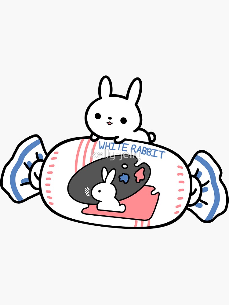 "chinese white rabbit candy " Sticker for Sale by kelly-jelly | Redbubble