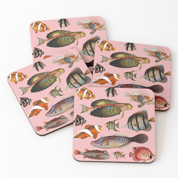 Item preview, Colorful Tropical Fish From Exotic Coral Reefs Print (spanish pink) designed and sold by andydavistech.