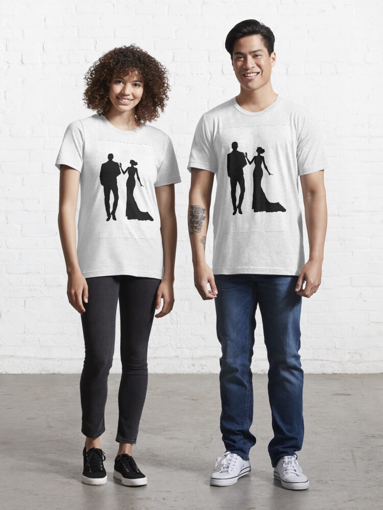 Silhouette Of A Elegant Couple In Fancy Clothes T Shirt For Sale By Alexx60 Redbubble Couple T Shirts Silhouette T Shirts Black T Shirts