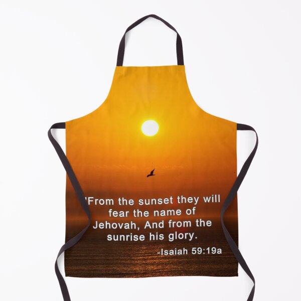 Item preview, WATERSCAPES #35 - Golden Ocean Sunrise/Sunset with Lone Seagull - Bible Verse Isaiah 59:19 designed and sold by DEL-Productions.