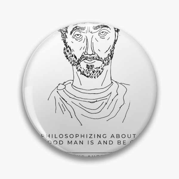 Item preview, Marcus Aurelius  "Stop philosophizing about what a good man is and be one." Illustration designed and sold by ComicMuch.