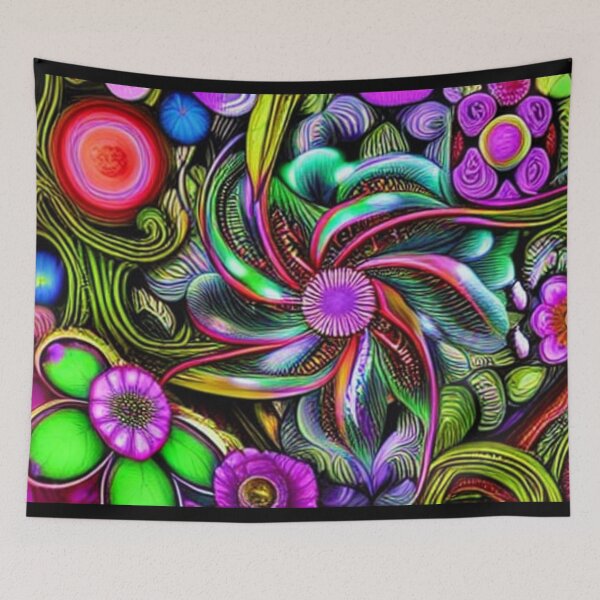 Item preview, Psychedelic abstract floral  designed and sold by dwhowe.