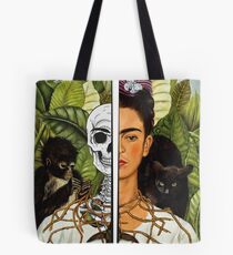 Frida Kahlo - Self Portrait (1940) Skeleton Version Tote Bag