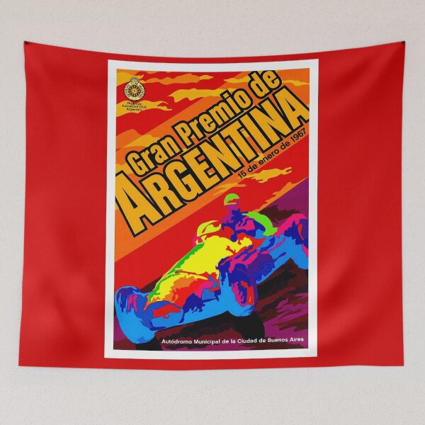 Item preview, ARGENTINA: Vintage 1967 Gran Premio Auto Racing Print designed and sold by posterbobs.
