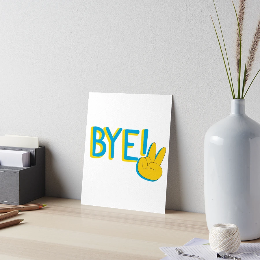 Bye Yellow Emoji Hand Peace Sign