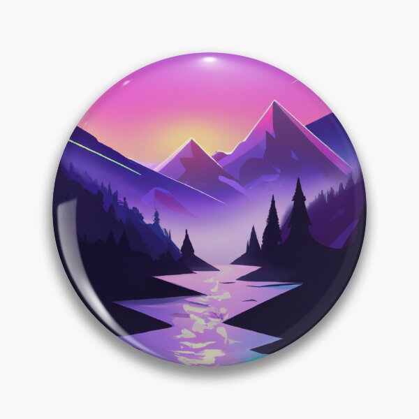 Item preview, Montañas y río Synthwave designed and sold by EggheadK8.