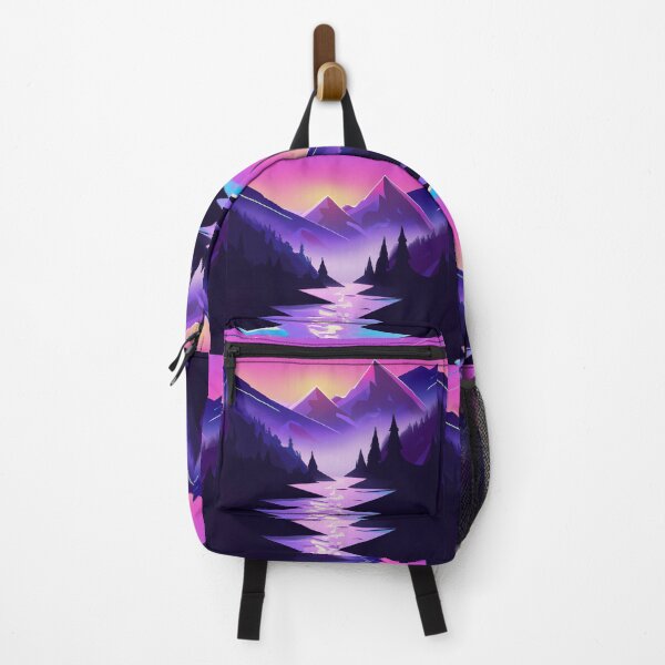 Item preview, Synthwave Mountains & River designed and sold by EggheadK8.