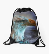 Eagle Watching Drawstring Bag