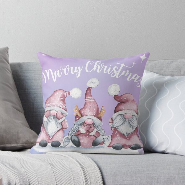 Item preview, Pink Vintage Watercolor Christmas Gnomes Merry Christmas Gnomes Pink Dwarf designed and sold by The Glasses Girl.