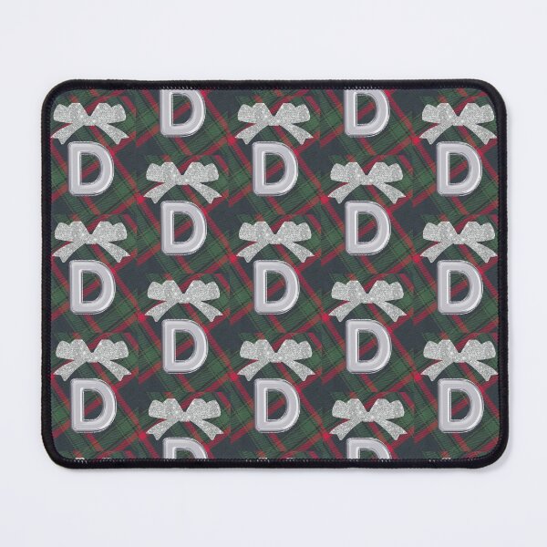 Item preview, Glorious Red and Green Plaid with Glittering Bow and Puff Initial-D(2) designed and sold by SunMoonBeyond.