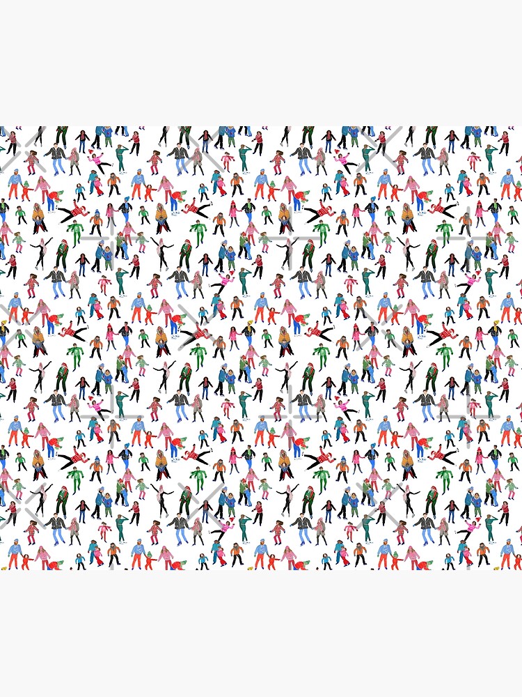 Thumbnail 6 of 6, Comforter, Ice Skating Family Fun on the Ice rink at Christmas designed and sold by MagentaRose.