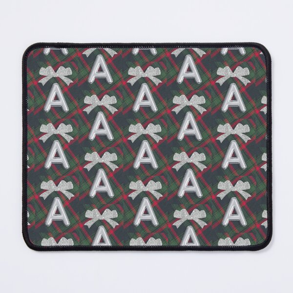 Item preview, Glorious Red and Green Plaid with Glittering Bow and Puff Initial-A(2) designed and sold by SunMoonBeyond.