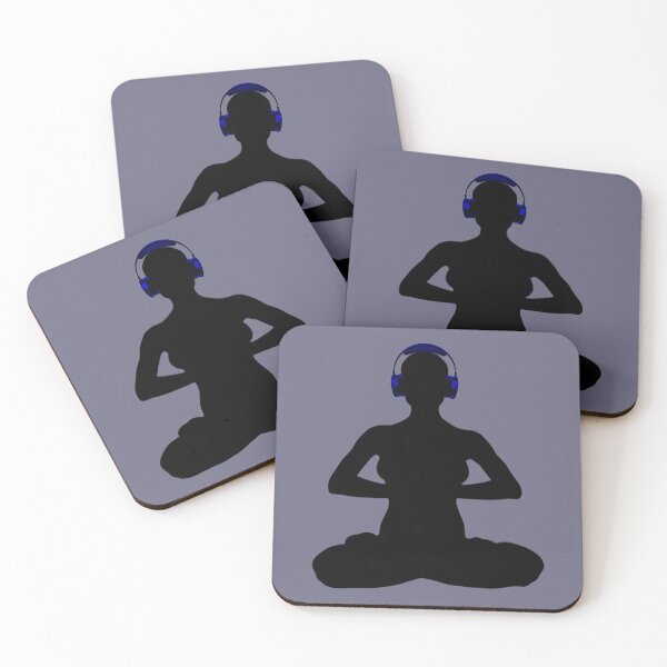 Item preview, Meditating Woman w/ Blue Headphones designed and sold by RealmsBeyond.