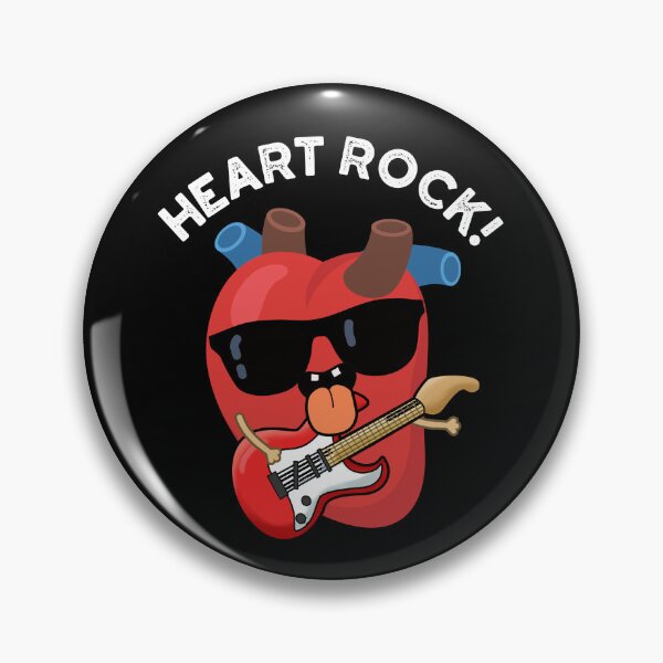 Item preview, Heart Rock Funny Music Puns (Dark BG) designed and sold by punnybone.