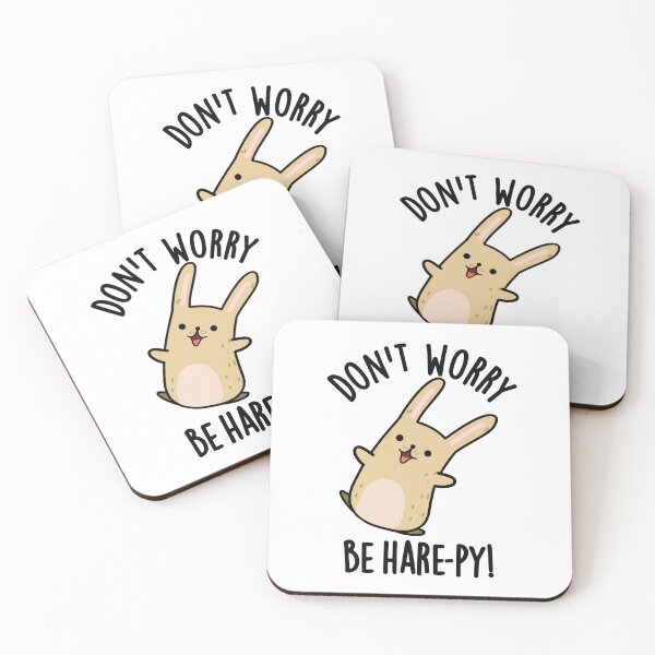 Item preview, Don't Worry Be Hare-py Funny Rabbit Puns  designed and sold by punnybone.