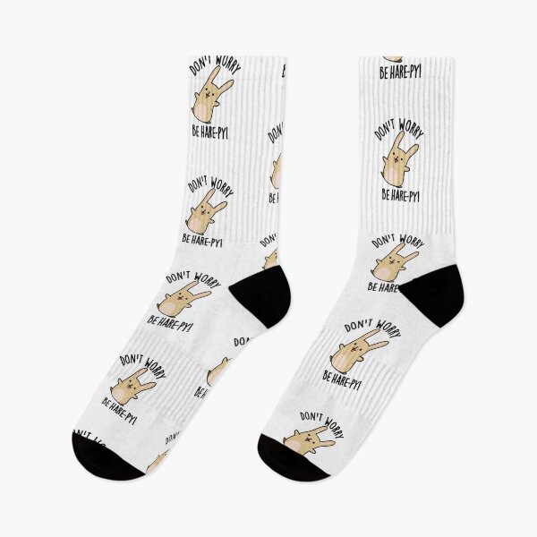 Item preview, Don't Worry Be Hare-py Funny Rabbit Puns  designed and sold by punnybone.