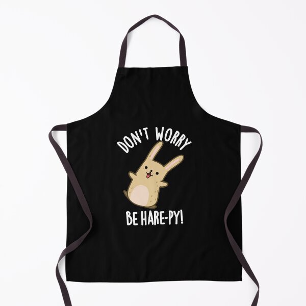 Item preview, Don't Worry Be Hare-py Funny Rabbit Puns (Dark BG) designed and sold by punnybone.