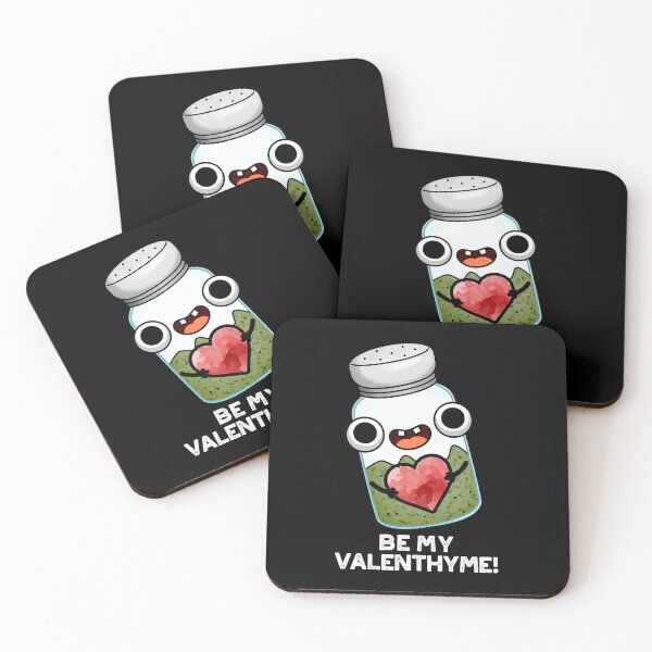 Item preview, Be My Valen-thyme Funny Valentine Puns (Dark BG) designed and sold by punnybone.