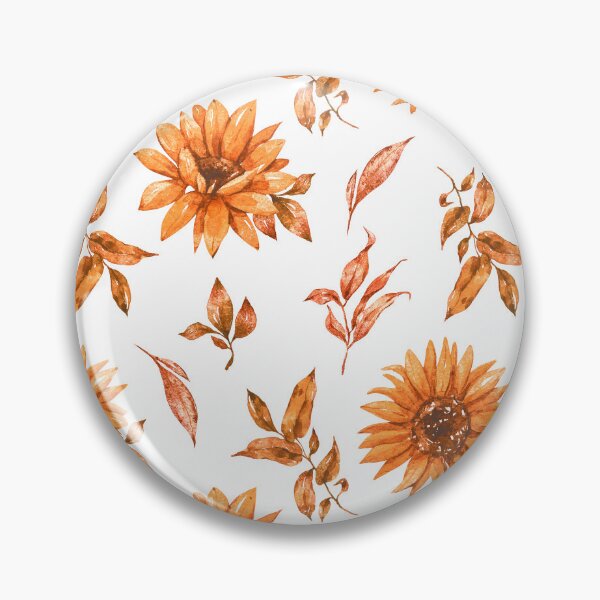 Item preview, Orange Sunflowers Classic Floral Pattern With Leaves designed and sold by DEC02.