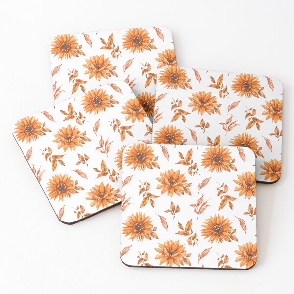 Item preview, Orange Sunflowers Classic Floral Pattern With Leaves designed and sold by DEC02.
