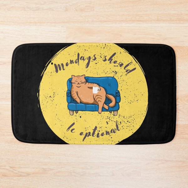 Item preview, Mondays Should be Optional Fat Cat Reclining on Sofa with a Cup of Coffee designed and sold by Dewlangrial.