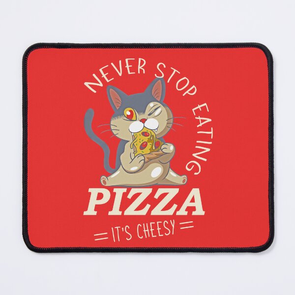Item preview, Red Never Stop Funny Cat Eating Pizza For Pizza Lover Birthday Christmas Pizza Party designed and sold by Mrspink16.