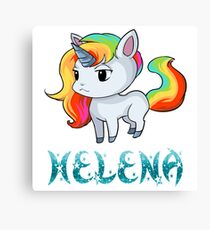 Helena Unicorn Sticker Canvas Print