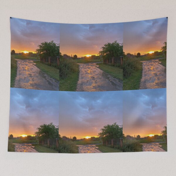 Item preview, Sunset in the rainy villarge designed and sold by Sunriseeee.