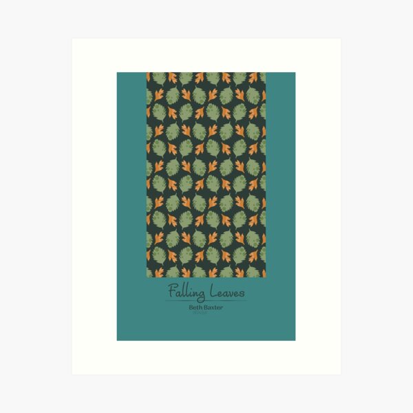 Falling Leaves in Woodland Colors Art Print