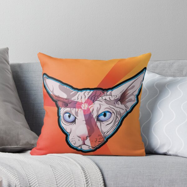 Aperçu de l'œuvre Chat en colère, blanc sur orange créée et vendue par chainassembly.