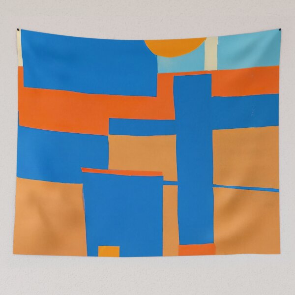 Artikelvorschau, Blauer warmer Winter - Farbfeld-Zusammenfassung - Blau, Braun und Rot entworfen und verkauft von Inomaly Art.