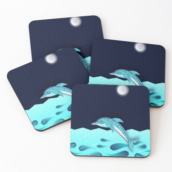 Item preview, MOSAIC DOLPHIN MOON SPLASH. designed and sold by sana90.