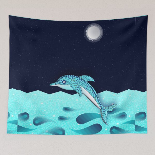 Item preview, MOSAIC DOLPHIN MOON SPLASH. designed and sold by sana90.