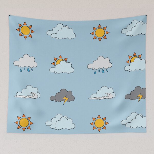 Item preview, Cute weather doodles planner  designed and sold by fluffyfamcraft.