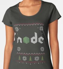 Node JS JavaScript Ugly Sweater Christmas Women's Premium T-Shirt