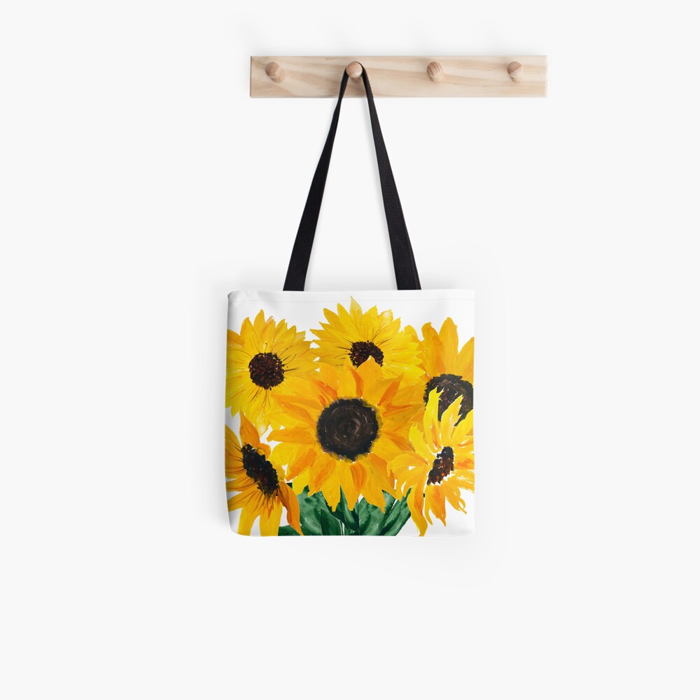 Painted sunflower bouquet Tote Bag