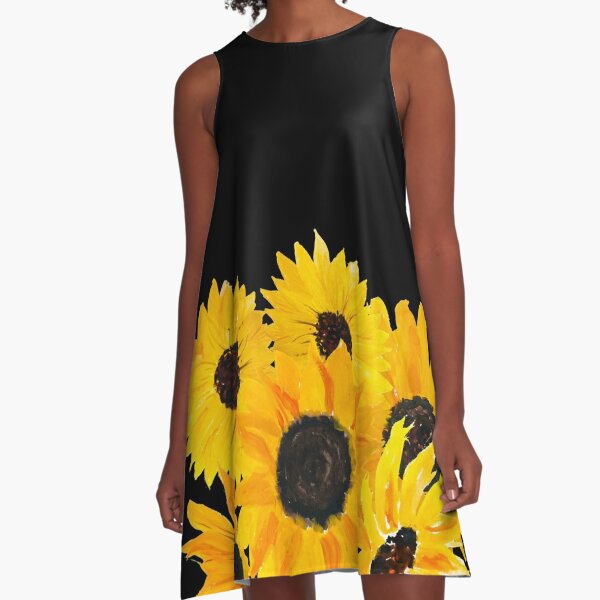 Painted sunflower bouquet A-Line Dress