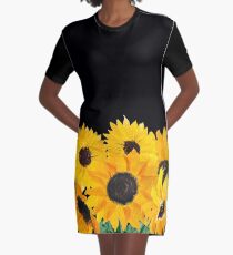 Gemalter Sonnenblumenstrauß T-Shirt Kleid