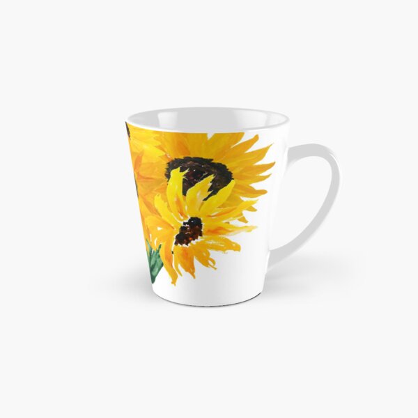 Gemalter Sonnenblumenstrauß Tasse (konisch)