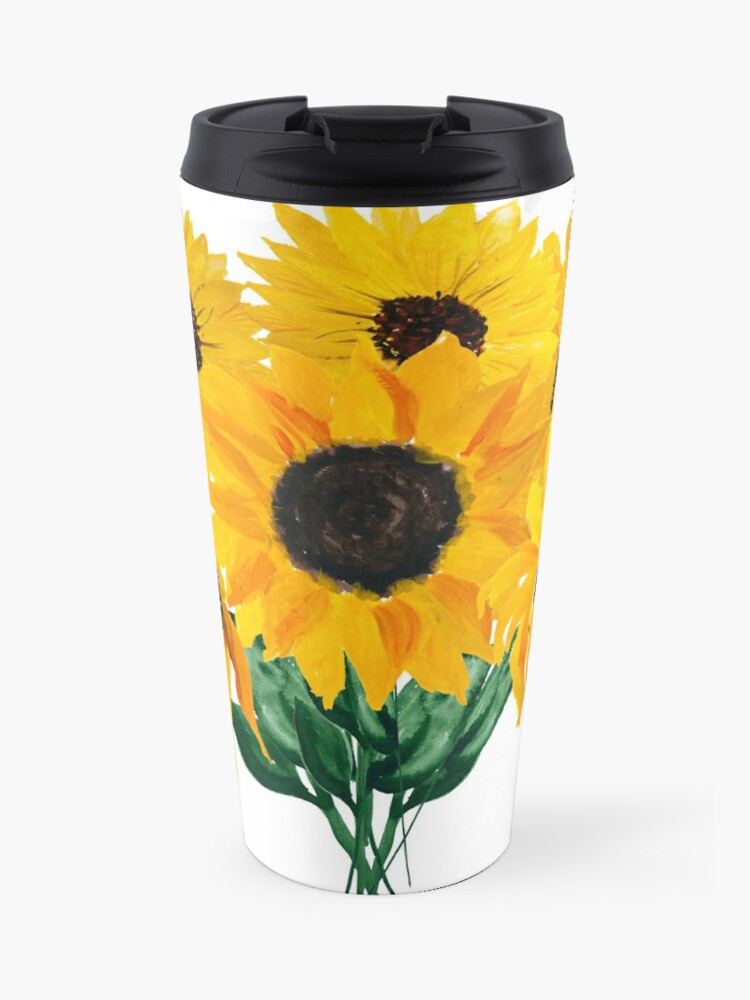 Taza de café de viaje «Ramo de girasol pintado» de ilzesgimene | Redbubble